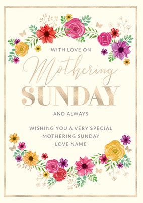 Mothering Sunday Personalised Mother's Day Card