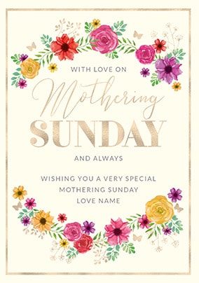 Love On Mothering Sunday Personalised Card