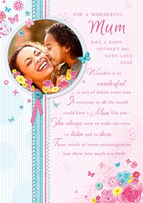 Wonderful Mum Photo Mother's Day Card