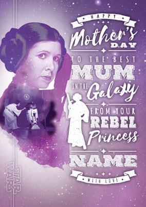Best Mum in the Galaxy Princess Leia Card