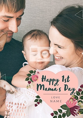 Happy 1st Mother's Day Young Hearts Photo Card