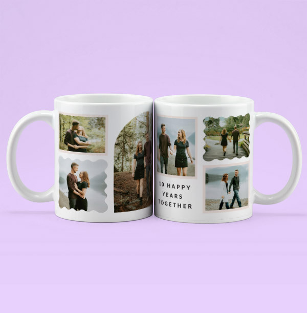 Anniversary Ten Photo Personalised Mug