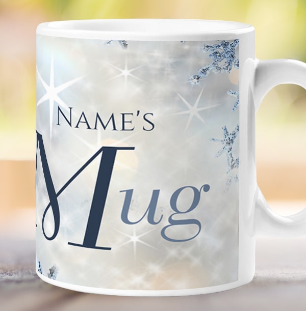 Personalised Sparkly Snowflake Mug