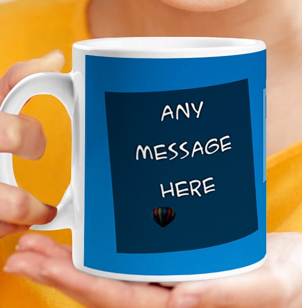 Personalised Mug - Photo Upload Black Board White Text