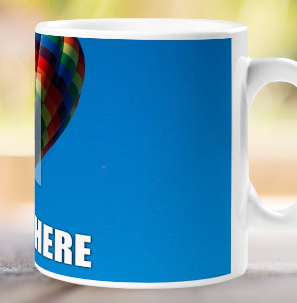 Personalised Mug - Full Photo Upload Bold White Text