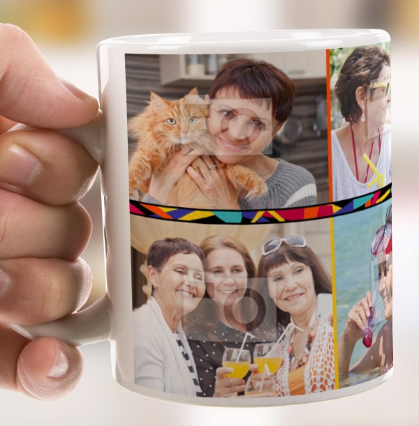 50th Birthday Multi Photo Mug