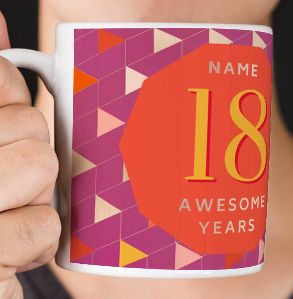 18 Awesome Years Female Photo Mug