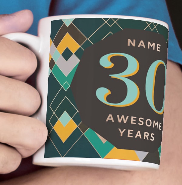 30 Awesome Years Male Photo Mug