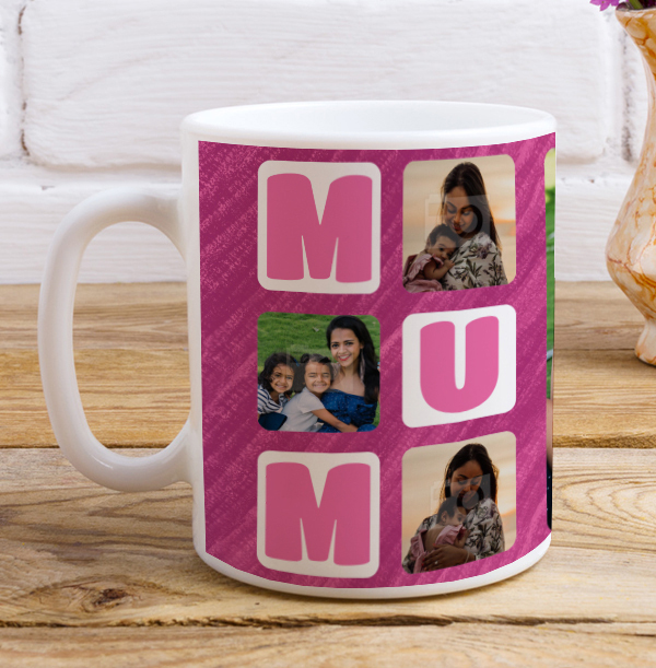 Mum Letters Photo Birthday Mug