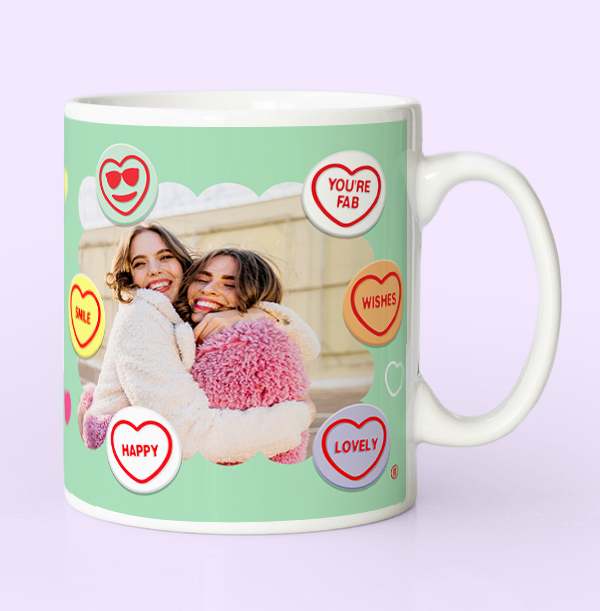 Swizzels Love Hearts Birthday Photo Mug