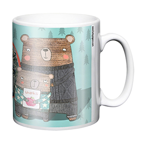 Personalised Mug - Thank You Teacher Blue Bear Hugs Photo Upload