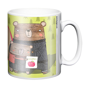 Personalised Mug - Thank You Teacher Green Bear Hugs Photo Upload