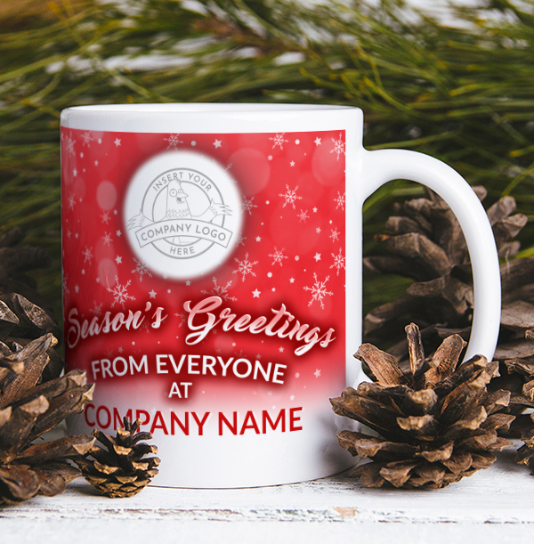 Company Christmas Logo Mug - Red