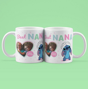 Stitch Best Nana Heart Photo Mug