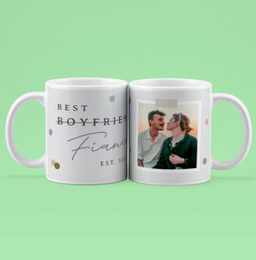 Best Fiancé Engagement Photo Personalised Mug
