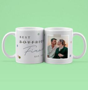 Photo of Best Fiancé Engagement Photo Personalised Mug
