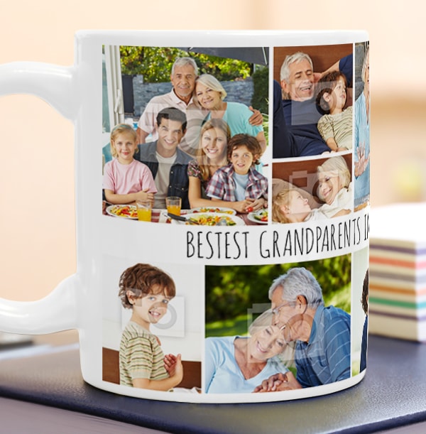 Bestest Grandparents Photo Collage Mug