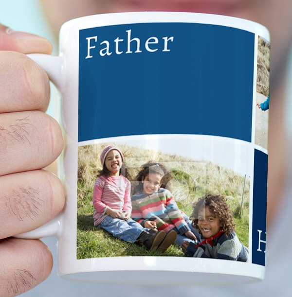 3 Photo & Colour Blocks Personalised Mug