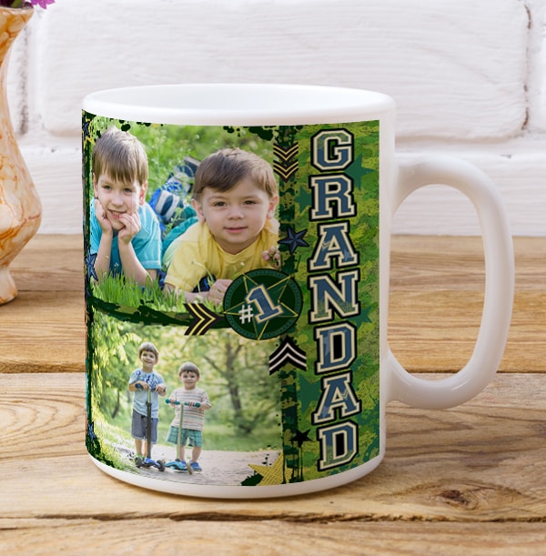 No.1 Grandad Personalised Photo Mug