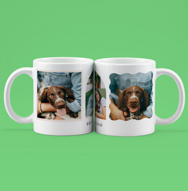 Best Dog Dad Three Photo Personalised Mug