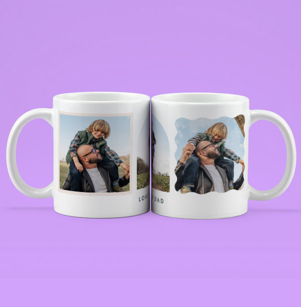 Love You Dad Three Photo Personalised Mug