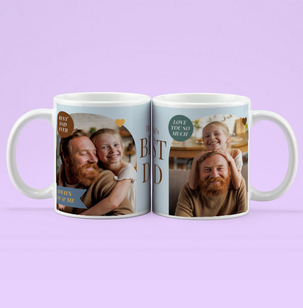 Best Dad Two Photo Personalised Mug