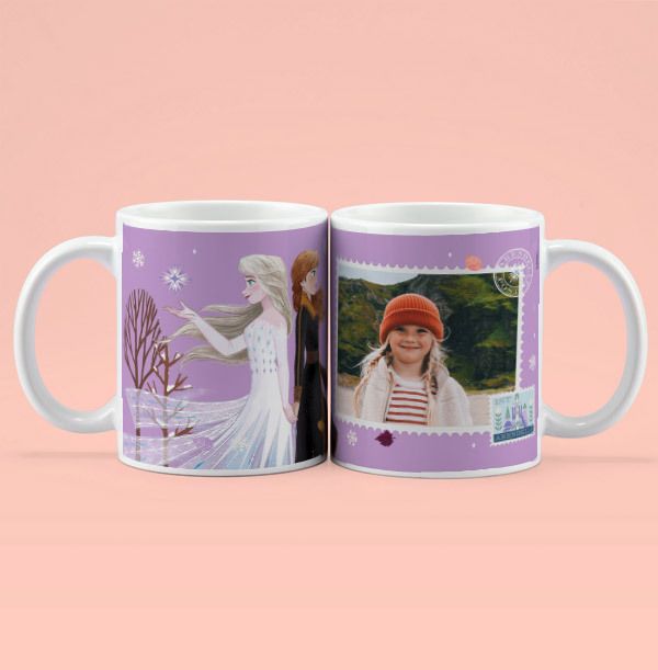 Photo of Disney Frozen Anna & Elsa Snow Initial Photo Upload Mug