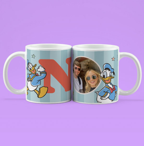 Disney Donald Duck Initial Photo Upload Mug