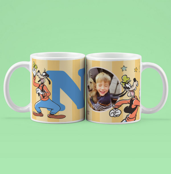 Disney Goofy Initial Photo Upload Mug