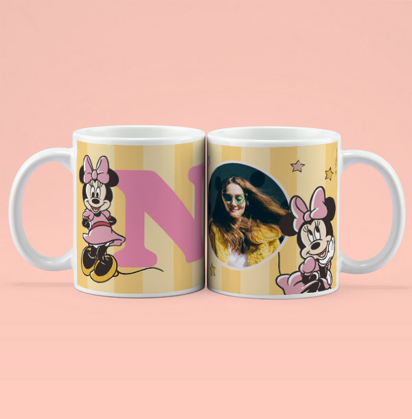 Disney Minnie Mouse Initial Photo Upload Mug