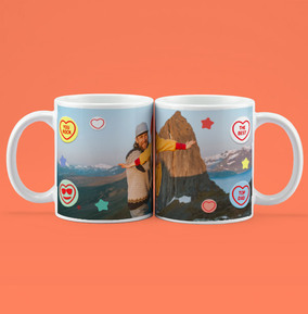 Swizzels Love Hearts Top Dad Photo Personalised Mug