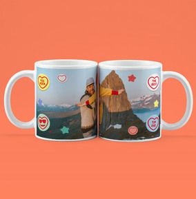 Photo of Swizzels Love Hearts Top Dad Photo Personalised Mug