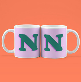 Pink Personalised Initial Mug