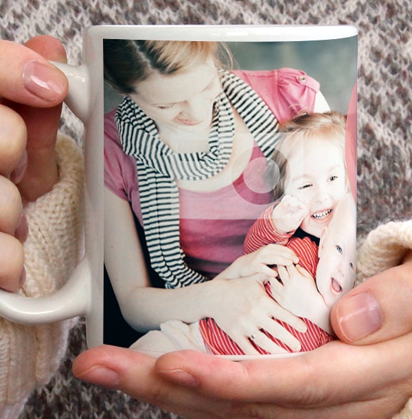 Pink Heart Personalised Photo Mug