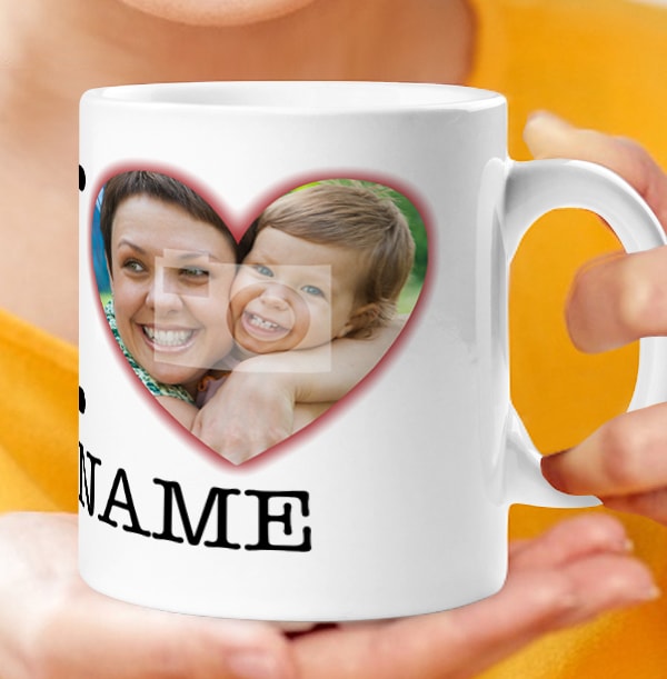 Personalised Photo Upload I Love Mug - White