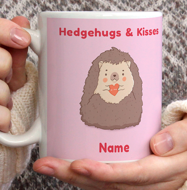 Hedgehugs and Kisses Personalised Mug