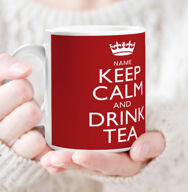 Keep Calm & Drink Tea Personalised Mug 