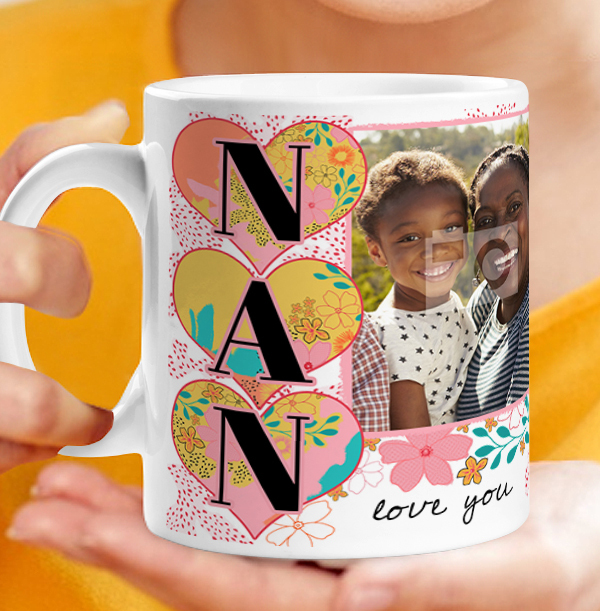 Nan Floral Double Photo Mug