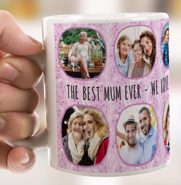 Best Mum Ever Multi Photo Personalised Mug