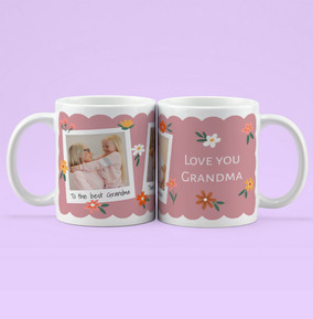Love You Grandma Floral Photo Mug