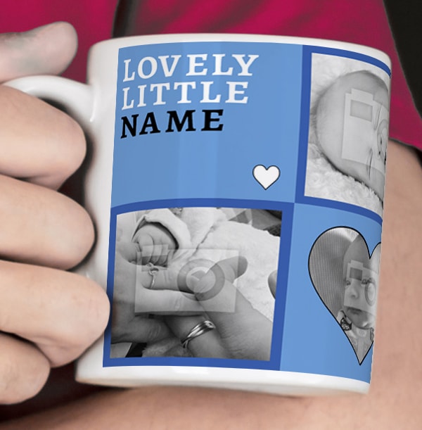 Personalised Mug - Baby Boy Multi Photo Upload