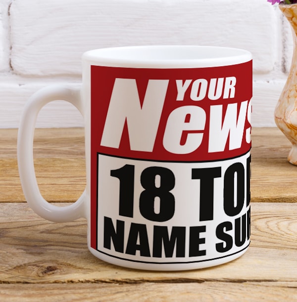 18 Today Newspaper Spoof Mug for Him