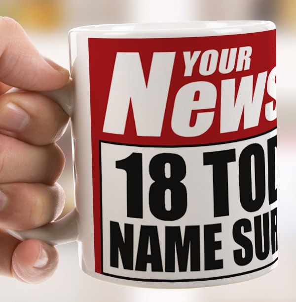 18 Today Newspaper Spoof Mug for Her