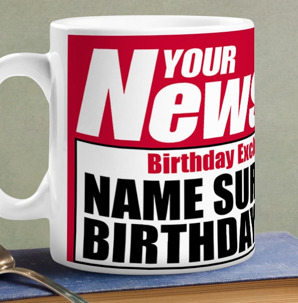Personalised Mug - Photo Upload Your News Birthday Girl