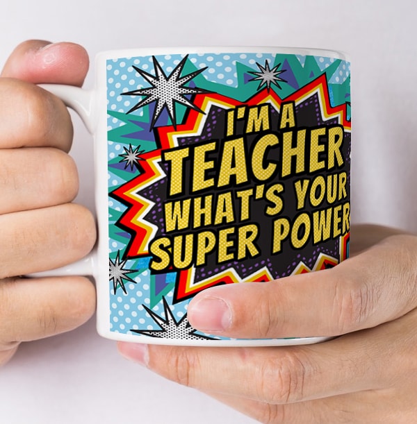 Teacher Super Powers Personalised Mug