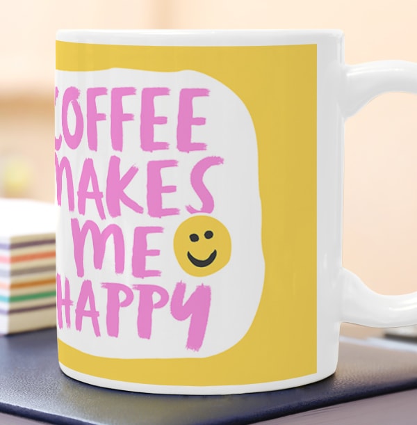 Coffee Makes Me Happy Personalised Mug