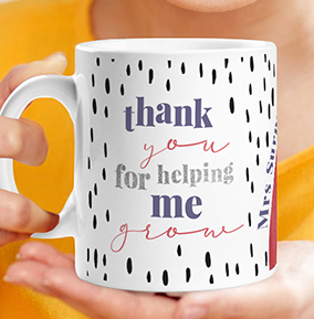 Helping me Grow Thank You Teacher Personalised Mug