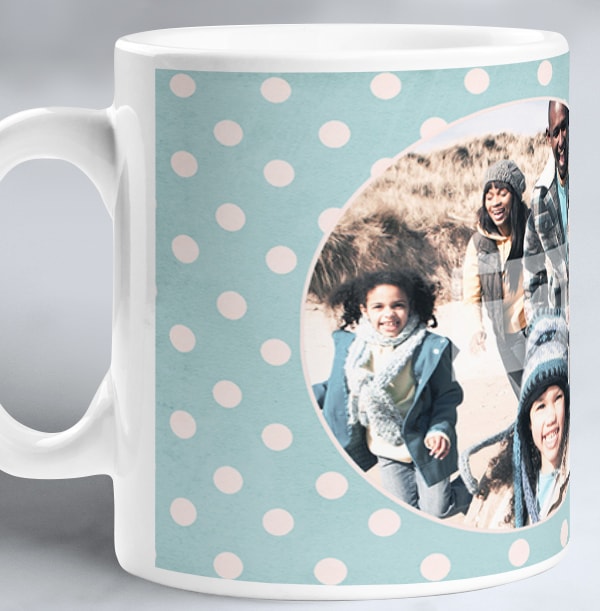 Blue Polka Dot Personalised Mug