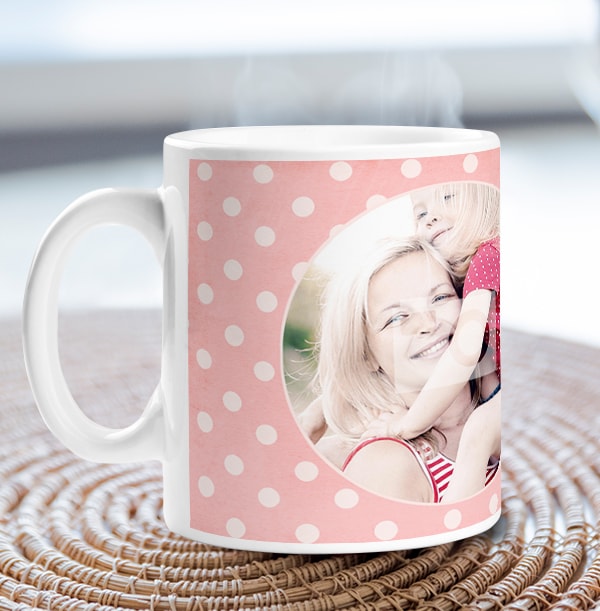 Rose Pink Polka Dot Personalised Mug