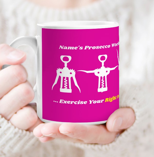 Prosecco Workout Personalised Mug
